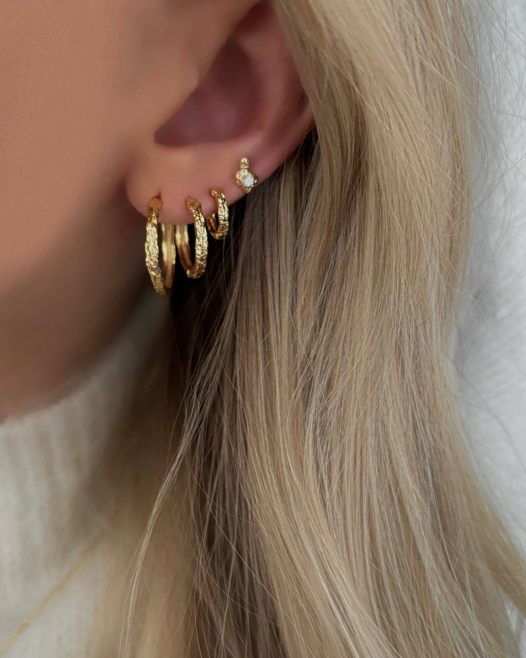 Azure Petite Studs - Gold Plated: 1 pair