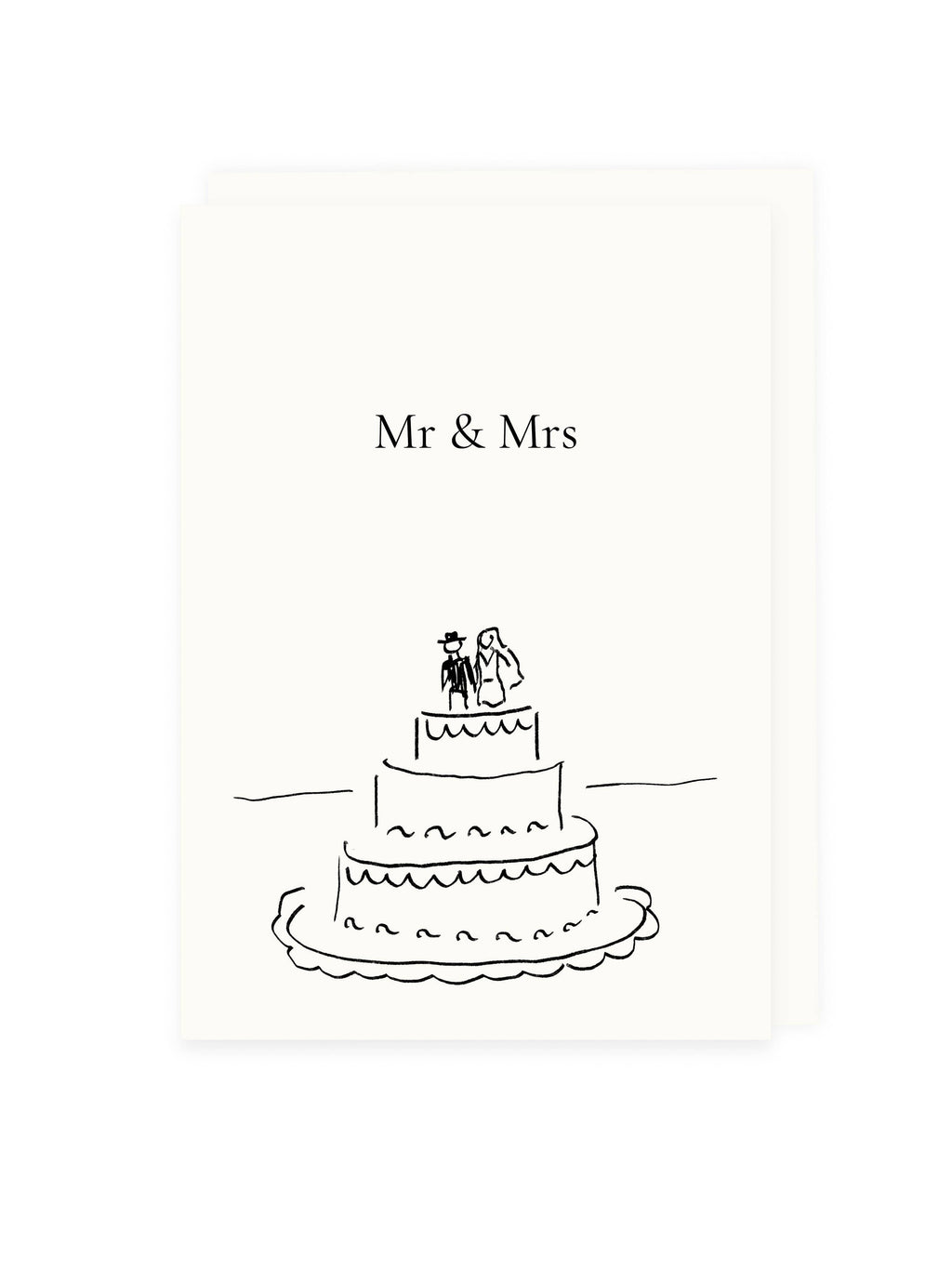 L'Atelier Samedi - Folded card 'Mr & Mrs' Wedding Cake (Risograph)