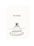 L'Atelier Samedi - Folded card 'Mr & Mrs' Wedding Cake (Risograph)