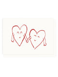 L'Atelier Samedi - Folded Card Two Hearts (Risograph) | Valentine's Day