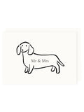 L'Atelier Samedi - Folded card 'Mr & Mrs' Dachshund (Risograph) | Wedding card