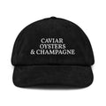 The Refined Spirit - Caviar, oysters & Champagne - Bordázott kordbársony sapka - Fekete