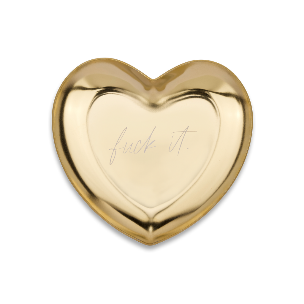 Real Passionates - KKis szív alakú tálka „fuck it”, arany