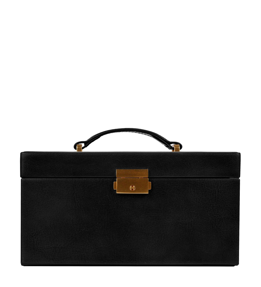 Time Resistance - Leather Jewelry Box for Women - Beloved: Black