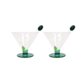 Opjet Paris - Set of 2 olive cocktail glasses D12 H10.5cm