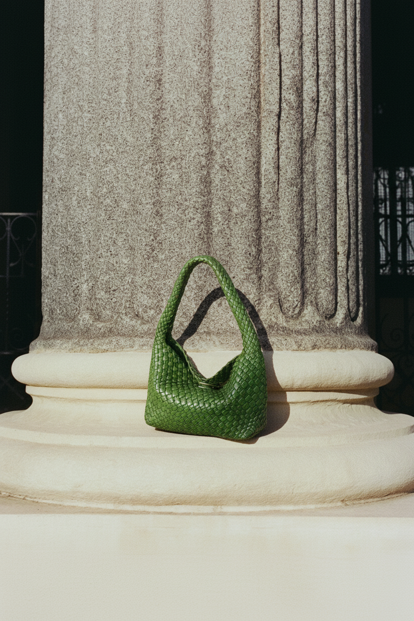 Sook - Vegán bőrből készült - Szőtt válltáska - Zöld