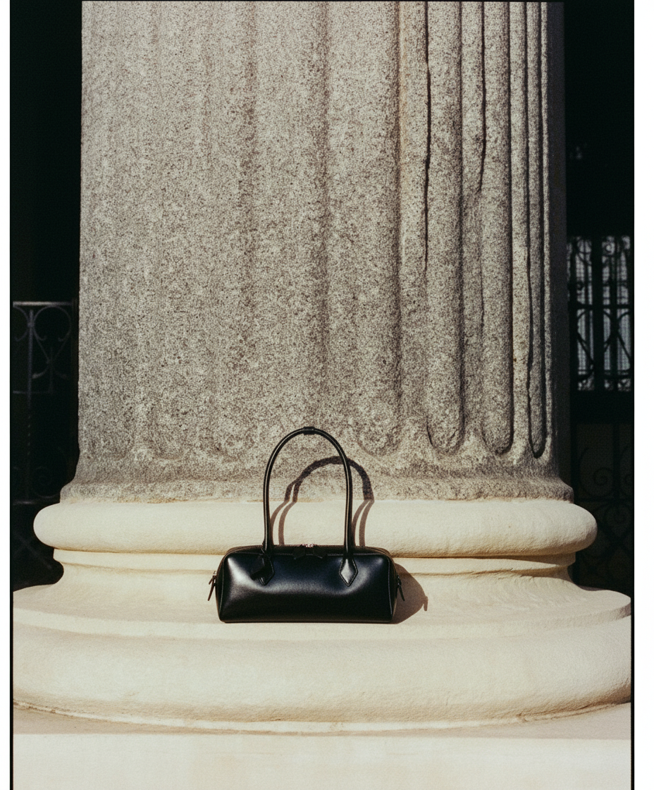 Sook - Valódi bőr baguette válltáska - Fekete