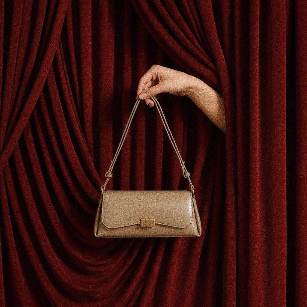 Sook - Valódi bőr válltáska - Bézs