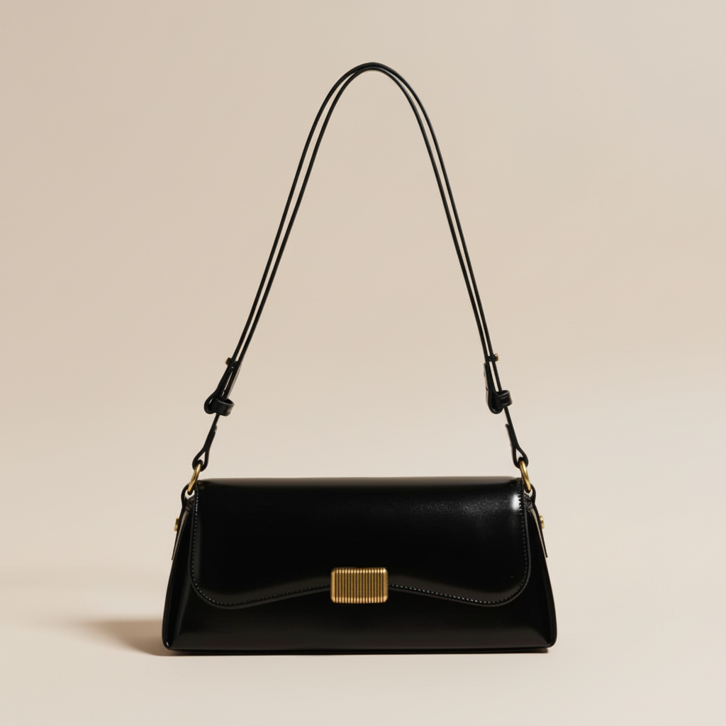 Sook - Valódi bőr válltáska - Fekete