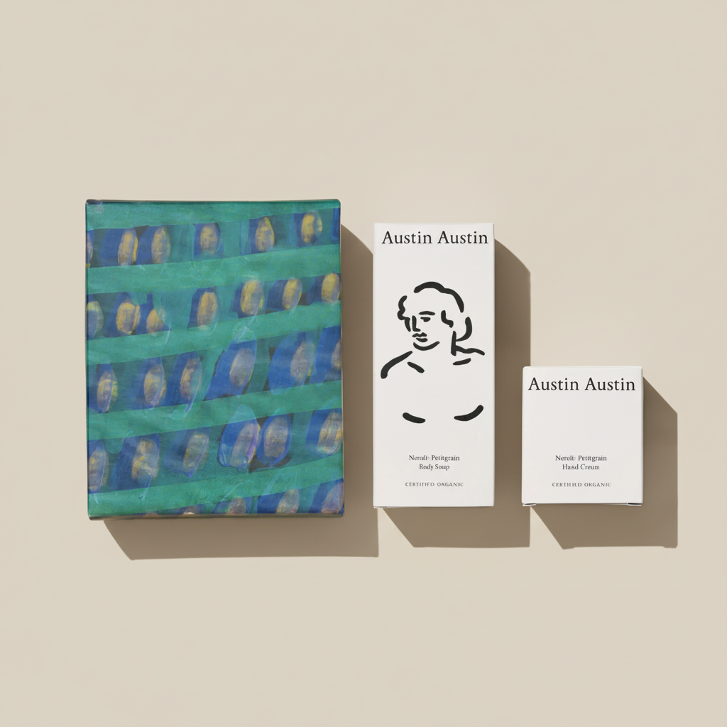 Austin Austin - 100 % ORGANIKUS - Neroli & Petitgrain - Tusfürdő és Testápoló ajándék szett