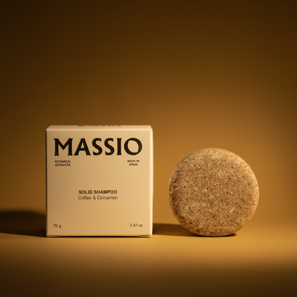 Massio Concept - a Revitalizáló és növekedést elősegítő szilárd sampon – Kávé és fahéj